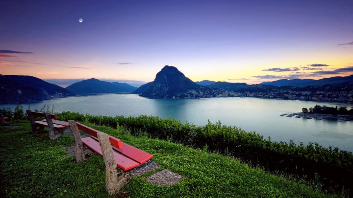 Lake and City Panorama in Lugano