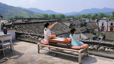 宏村木画说观景民宿