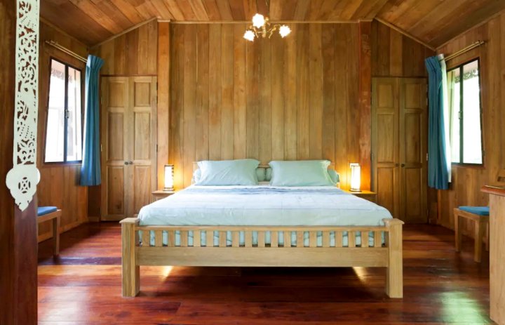 Peaceful Teak Wood Pavilion House Log Cabin