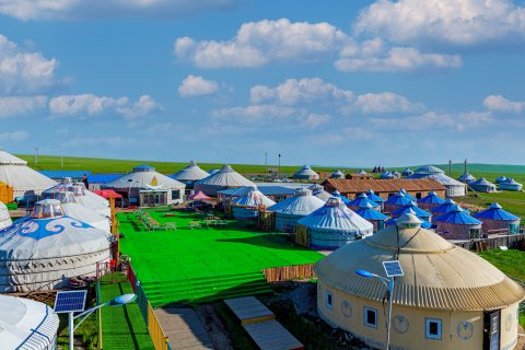 呼伦贝尔陈巴尔虎旗白音盟古乐蒙古包营地