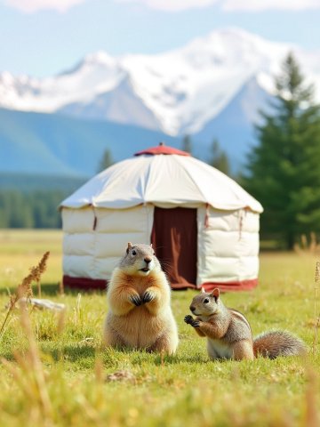 松鼠与土拨鼠的日落剧场民宿