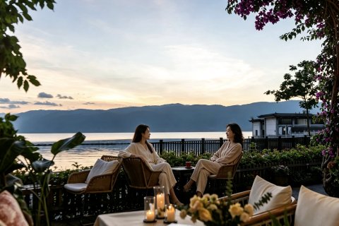 山水青居·山海美学|露台花园·日出霞光海景美宿(洱海s湾廊道店)